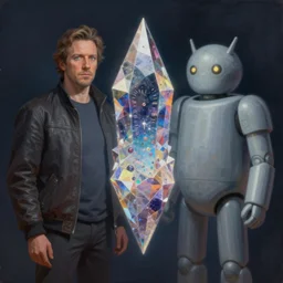 time crystals, digital painting, artwork by donato giancola and android jones