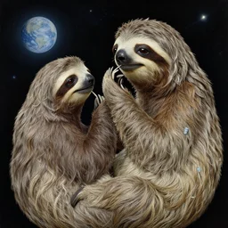 a sloth contemplating space and time by dan mumford and norman rockwell and mœbius, hyperrealism, highly detailed, intricate details