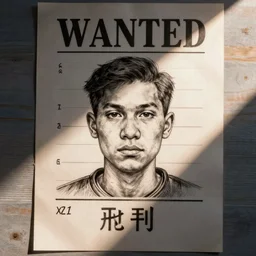 identikit picture composite drawing of a criminal, low detail, wanted