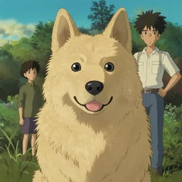 a film still mythical dog textured fur trending on pixiv fanbox by greg rutkowski makoto shinkai takashi takeuchi studio ghibli akihiko yoshida
