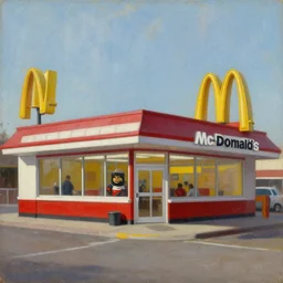 oil painting of 1 5 th century mcdonalds restaurant