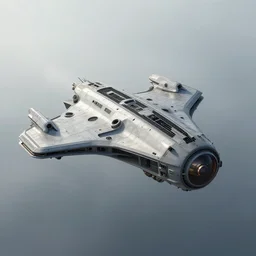 concept art of spaceship by Michal Klimczak, foggy background