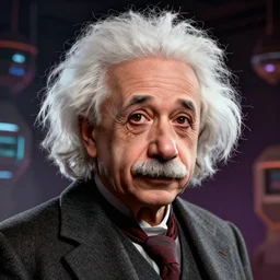 lovecraft lovecraftian portrait of einstein, pixar style, by tristan eaton stanley artgerm and tom bagshaw, retro future