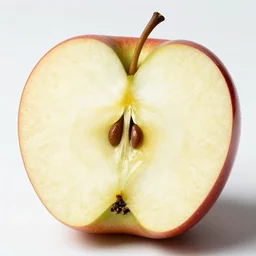 an apple cut in half