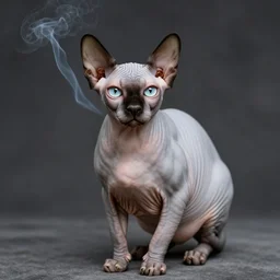 a sphynx cat wear a smoking