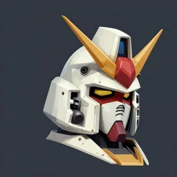 gundam head, v - fin, octane render, soft light, mekka, behance, vector, highly detailed illustration, realistic, gundam, artstation. com, by greg rutkowski,
