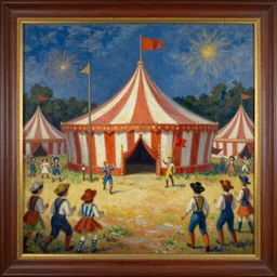 A colorful and Provenance painting of The circus by Charlie Bowater