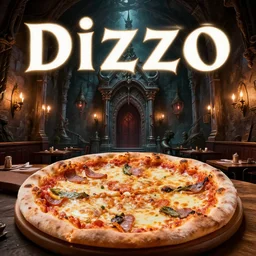 promotional photo of a pizza restaurant that looks like a Crypt in Diablo