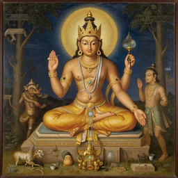 hinduism, painting by gaston bussiere, greg rutkowski, jean giraud