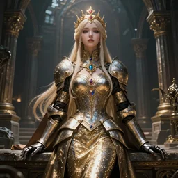 magical and mystical, illustrious makinami, alchemy imperial princess knight gothic girl wating on a ancient misterious ruins, octane render, rembrandt, cgsociety, artstation trending, highly detailded