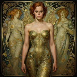 emma watson portrait of forest gog, male, clear face, symetrical, masculine, full body, muscular, fantasy, intricate, elegant, highly detailed, digital painting, artstation, concept art, matte, sharp focus, illustration, art by artgerm and greg rutkowski and alphonse mucha