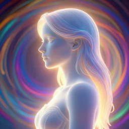 side portrait, imogen poots paladin, gloomhaven, soft, smooth, luminescent, art nouveau tarot, backlit glow, colorful swirly ripples, gaudy colors, aesthetic, octane render, unreal engine, 8 k, by ilya kuvshinov!!, cushart krenz