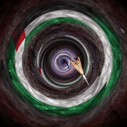 curled perspective digital art of palestina free by anton fadeev from nightmare before christmas