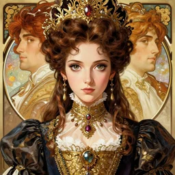 symmetry!!!!!! beautiful anime victorian queen close portrait, wearing ornate clothing, highly detailed, expressive realistic eyes anime, dynamic lighting, digital art, digital painting, artstation, wlop, sharp focus, illustration, art by artgerm and greg rutkowski and alphonse mucha, 8 k