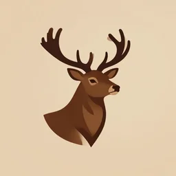 a majestic deer, iconic logo symbol