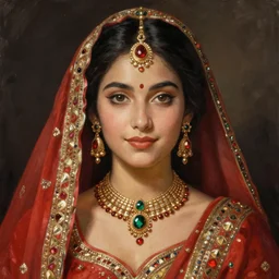 portrait of a glamour model in traditional indian garb, painting by sargent and leyendecker, studio ghibli fantasy close - up shot asymmetrical intricate elegant matte painting illustration hearthstone, by greg rutkowski by greg tocchini by james gilleard
