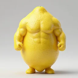 a lemon shaped like a muscular dude, 8 k photograph