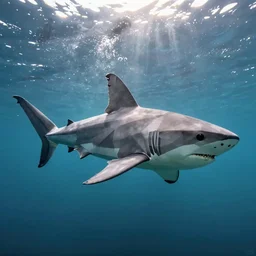a 2 0 - sided polyhedron shaped shark, photograph, cam trail footage, underwater photograph