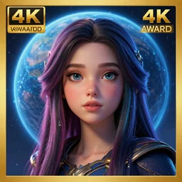 ( ( ( ( ( hyperrealist distant portrait of jaina proudmoore on a blue planet where it rains colors. ) ) ) ) ) by donato giancola, fantasy, photorealistic, octane render, unreal engine, dynamic lighting, cute face, beautiful girl, beautiful, wlop, cute, perfect factions, perfect woman, trending on artstation, poster, volumetric lighting, very detailed faces, 4 k, award winning