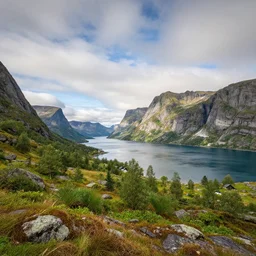 beautiful Norwegian landscape, Realistic, HDR, Clear Image