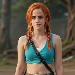 emma watson as nami from one piece, award winning photography, cinematic, 50 mm, trending on Twitter