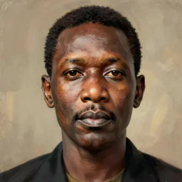 a portrait of Idi Amin Dada in the spirit of Dadaism