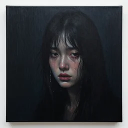 beautiful matte dramatic dark painting all those moments will be lost in time, like tears in rain... time to die