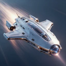 futuristic luxury metal and glass spaceship designed by apple flying traveling at warp speed art by greg rutkowski and paul ozzimo artgerm, epic fantasy sci - fi volumetric light specular light lumen reflections clear focus detailed unreal engine digital art trending on artstation deviantart octane render