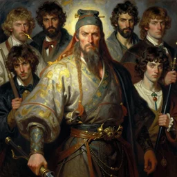 a portrait of guan yu by wayne barlowe, gustav moreau, goward,  Gaston Bussiere and roberto ferri, santiago caruso, and austin osman spare, ((((occult art))))