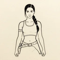picasso minimal line sketch of lara croft