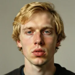 a realistic portrait of a blonde man with big lips, 1 2 0 0 bc, edward hopper, trending on artstation