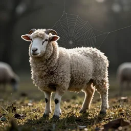 spider weaves a web in the form of a sheep