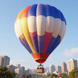 a giant hot air balloon of hank hill looms over a city, rendered in octane, high detail, 8 k