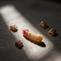 teeth scattered on the table