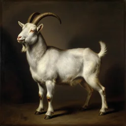 majestic painting of a standing goat by Michelangelo Merisi da Caravaggio