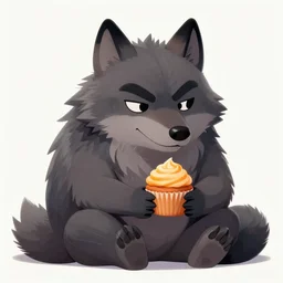 cute handsome cuddly burly surly relaxed calm timid werewolf from van helsing holding a delicious cupcake with orange frosting in a candy shop sweet unreal engine hyperreallistic render 8k character concept art masterpiece screenshot from the video game the Elder Scrolls V: Skyrim