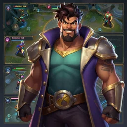 the notorious b. i. g. as a character in the game league of legends, with a background based on the game league of legends
