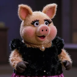 movie still of miss piggy in the matrix