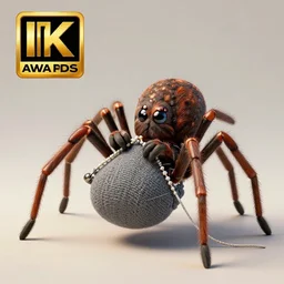an anthropomorphic spider knitting, ultra detailed, 8 k, trending on artstation, award - winning art,