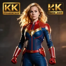 Peyton Roi List as Captain Marvel, dramatic lighting, 8k.