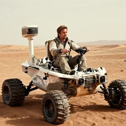brad pitt riding the mars rover