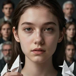 highly detailed portrait, ultra realistic, cinematic, close up portrait of a young woman, origami, high detail, 8 k, sharp focus, deep focus, movie still, dramatic lighting, ray tracing, smooth, art by wonbin lee, lane brown, z ed, wenfei ye, finnstark, oleg bulakh, felix englund, michal karcz, yoshitaka