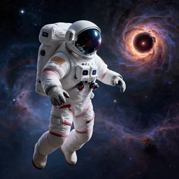 an ultradetailed illustration of an enlightened spaceman, drifting through a nebula, watching a star supernova in the background, blackhole consuming star, intricate detail, cinematic, 8 k, cel shaded, volumetric lighting, octane render, art by greg rutkowski and albert bierstadt, pixv
