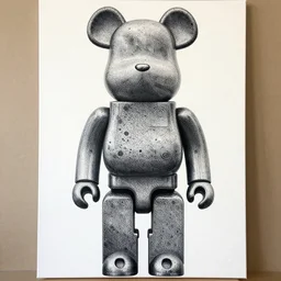 a giant mechanical bear robot, oil dotwork on canvas by James Jean
