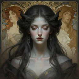 stunning god of dreams portrait, sombre skin, fantasy, intricate, elegant, highly detailed, digital painting, artstation, concept art, smooth, sharp focus, illustration, art by krenz cushart and artem demura and alphonse mucha and tony sandoval
