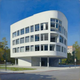 a painting of an alejandro aravena building by pezo von ellrichshausen