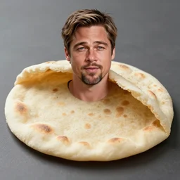 brad pitt inside an pita, bread pita