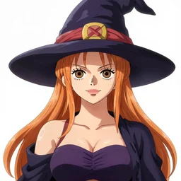 Nami, One Piece anime character beautiful digital illustration portrait of a Witch who design by Ross Tran, artgerm detailed, soft lighting