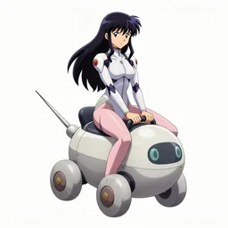 a fullbody portrait of motoko kusanagi riding on top of a tachikoma, the major ghost in the shell : : stand alone complex, under repairs, maintenance : : by ilya kuvshinov, rossdraws, artgerm, sola digital arts, anti aliasing, raytracing : :