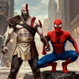 Kratos and Spiderman team up